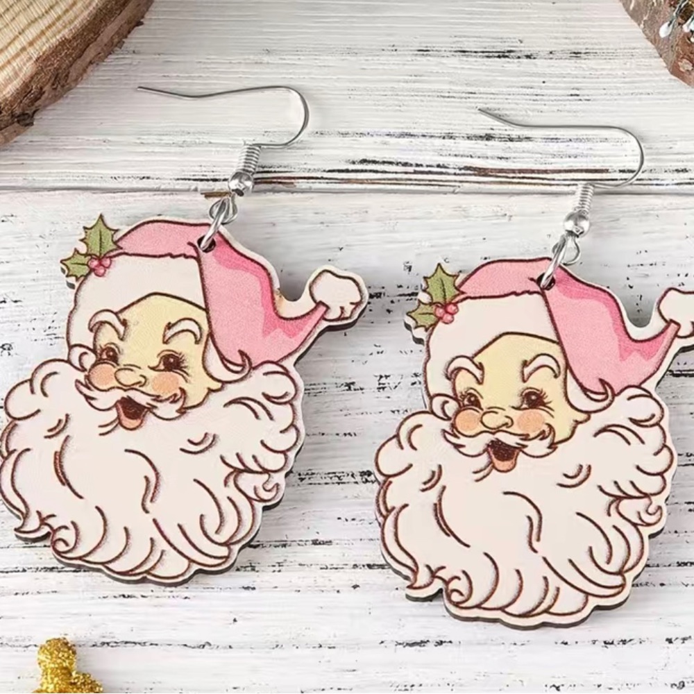 Pastel Santa Earrings 🎅🏽